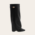 Bottes Jeanne noires, vue de profil