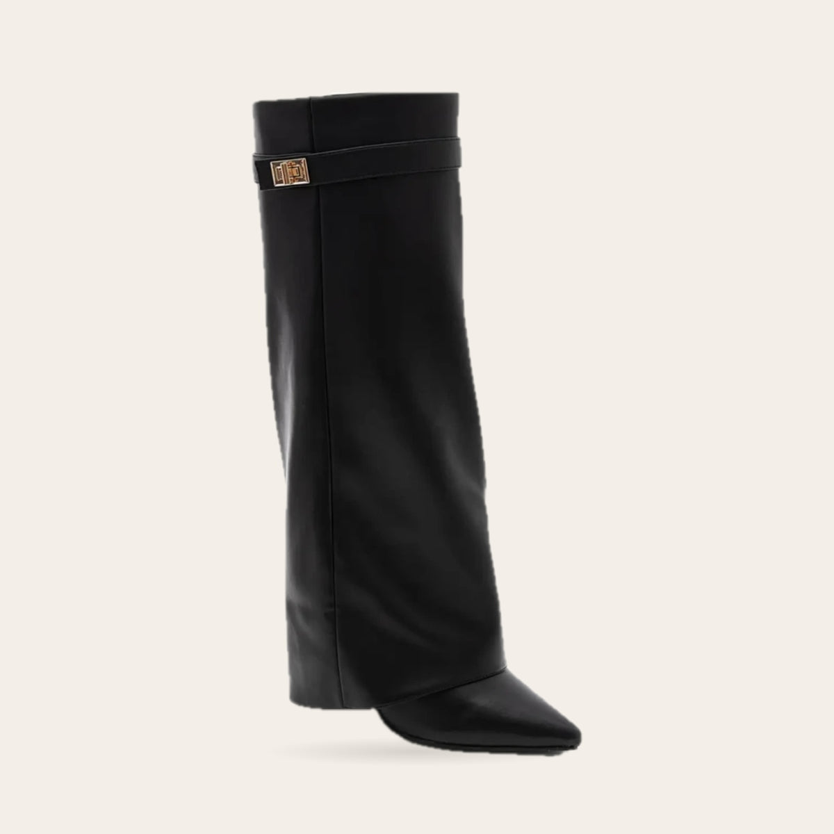 Bottes Jeanne noires, vue de trois quarts