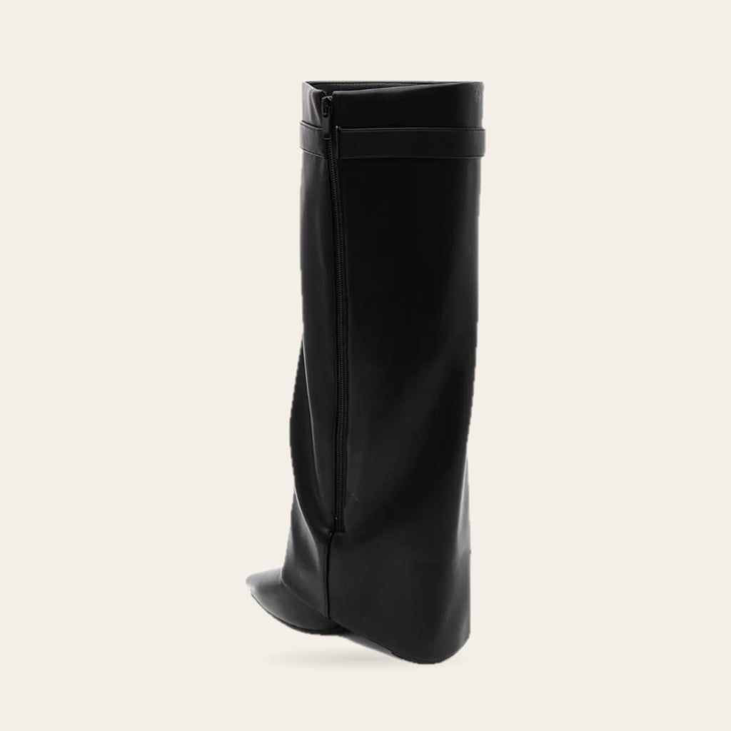Bottes Jeanne noires, fermeture éclair