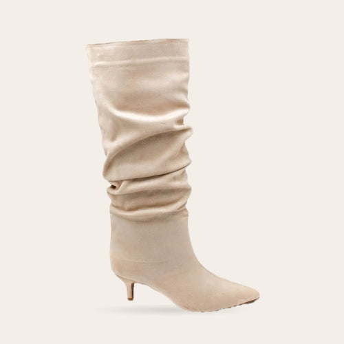 Bottes Lou beiges, vue de profil