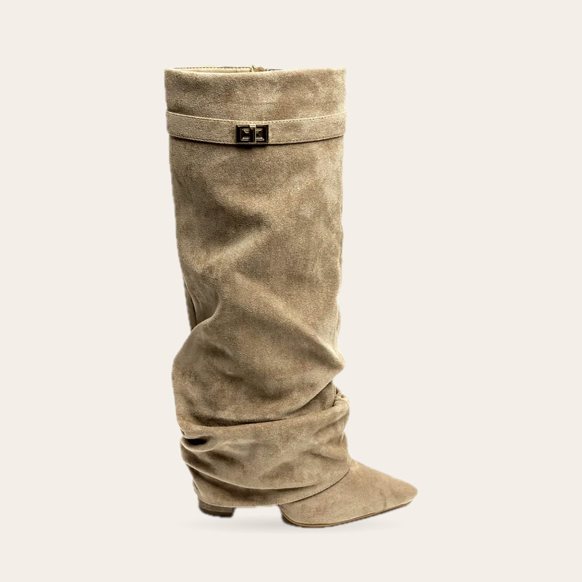 Bottes Margaux taupe, vue de profil