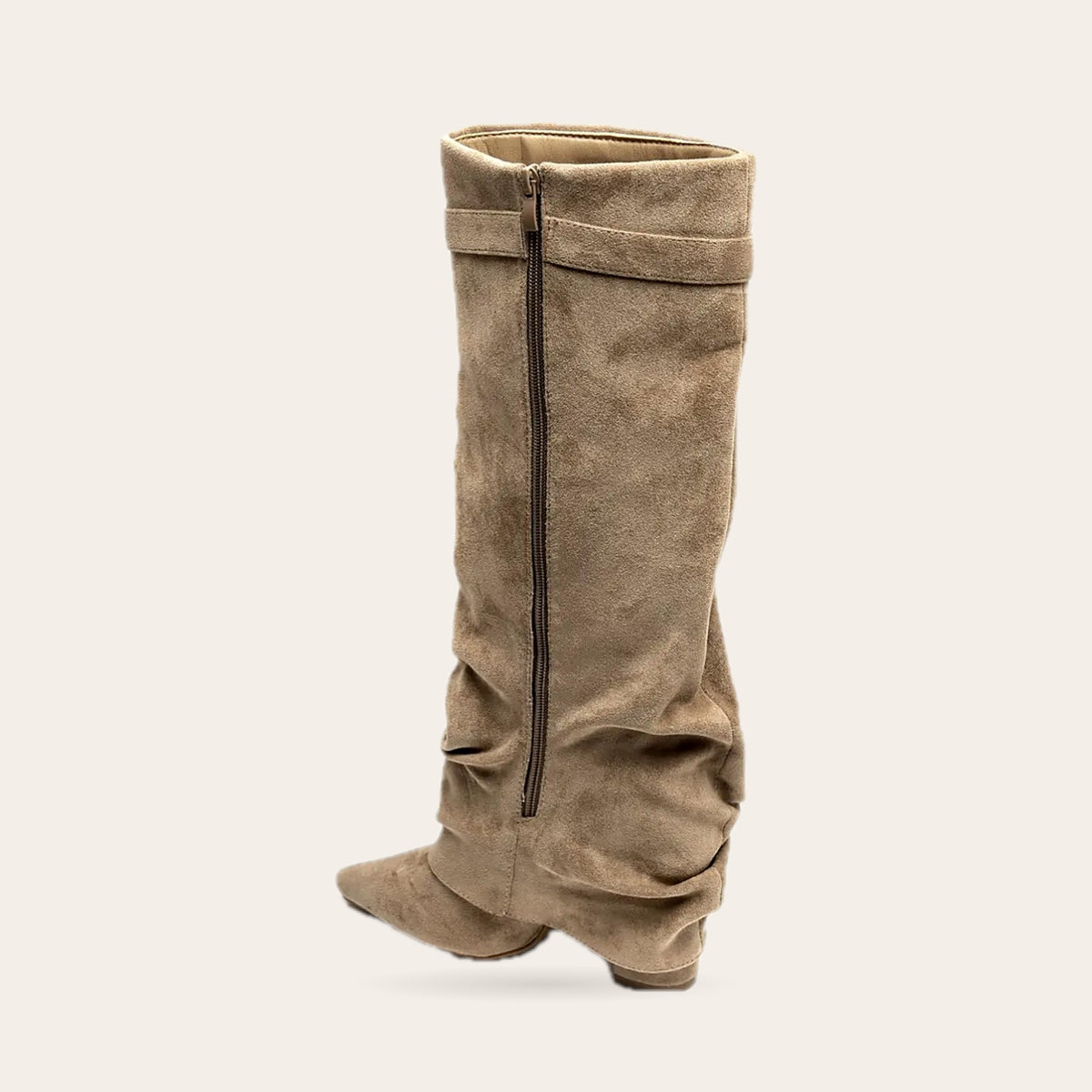 Bottes Margaux taupe, fermeture éclair